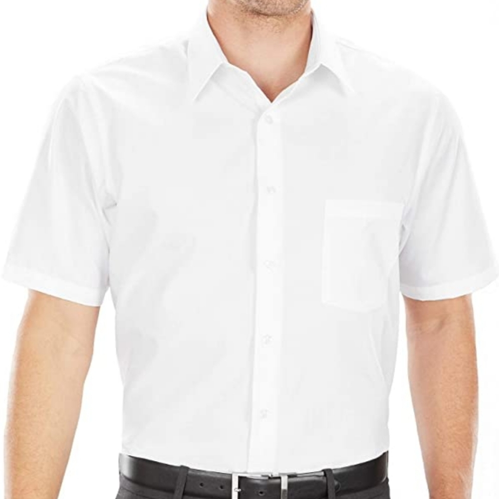 Van Heusen White Short Sleeve Dress Shirt